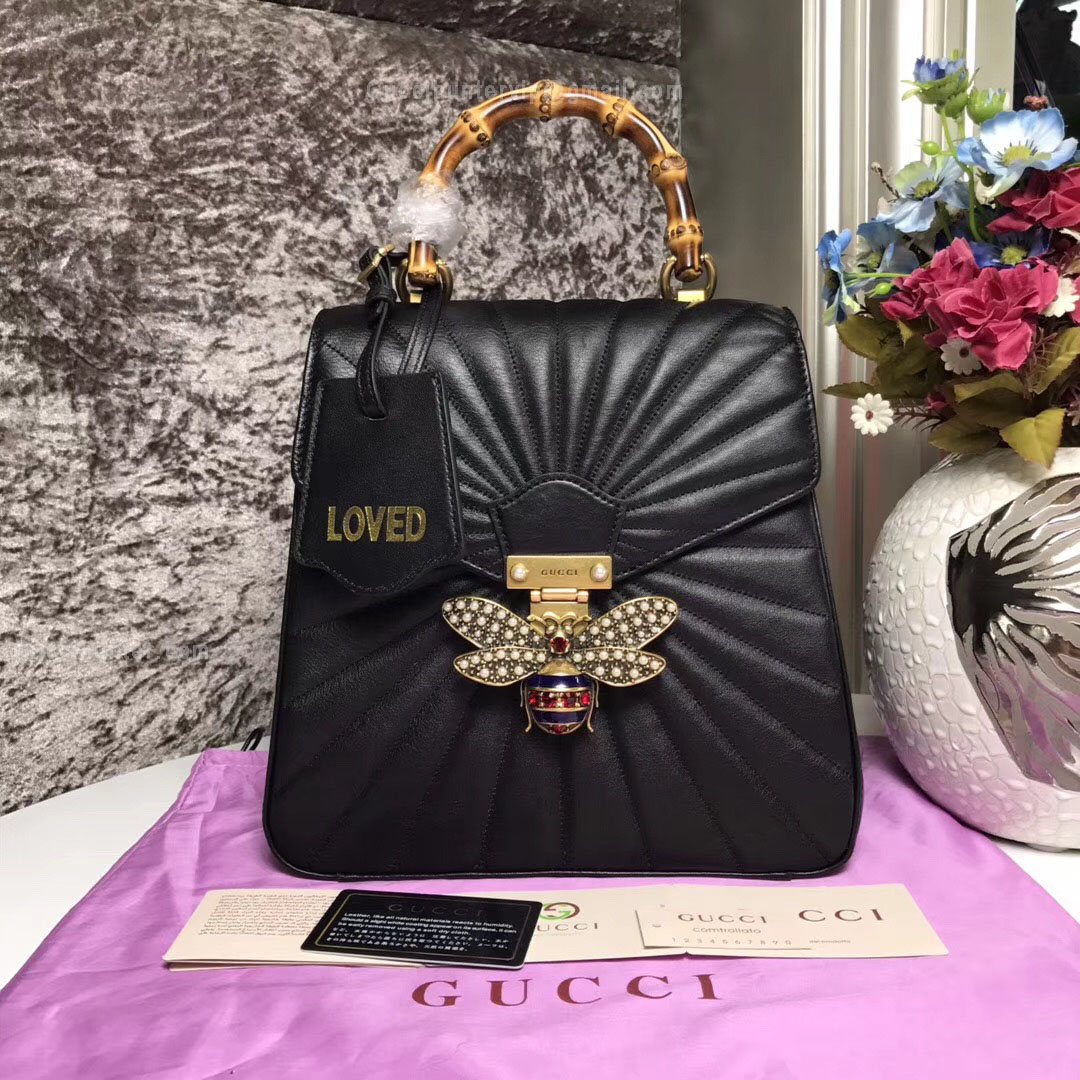 Gucci Queen Margaret Quilted Leather Backpack Black 476664